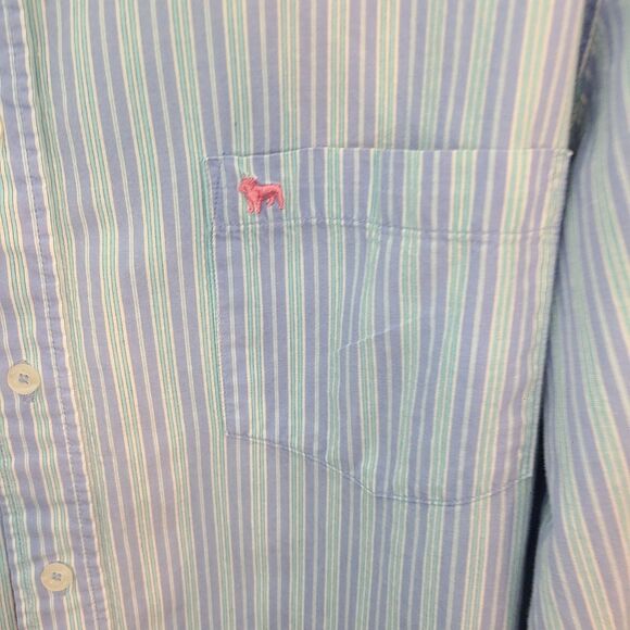 Aeropostale Mens XL Blue Stripe LS Button Down Shirt Office Preppy Party Casual - Picture 4 of 10